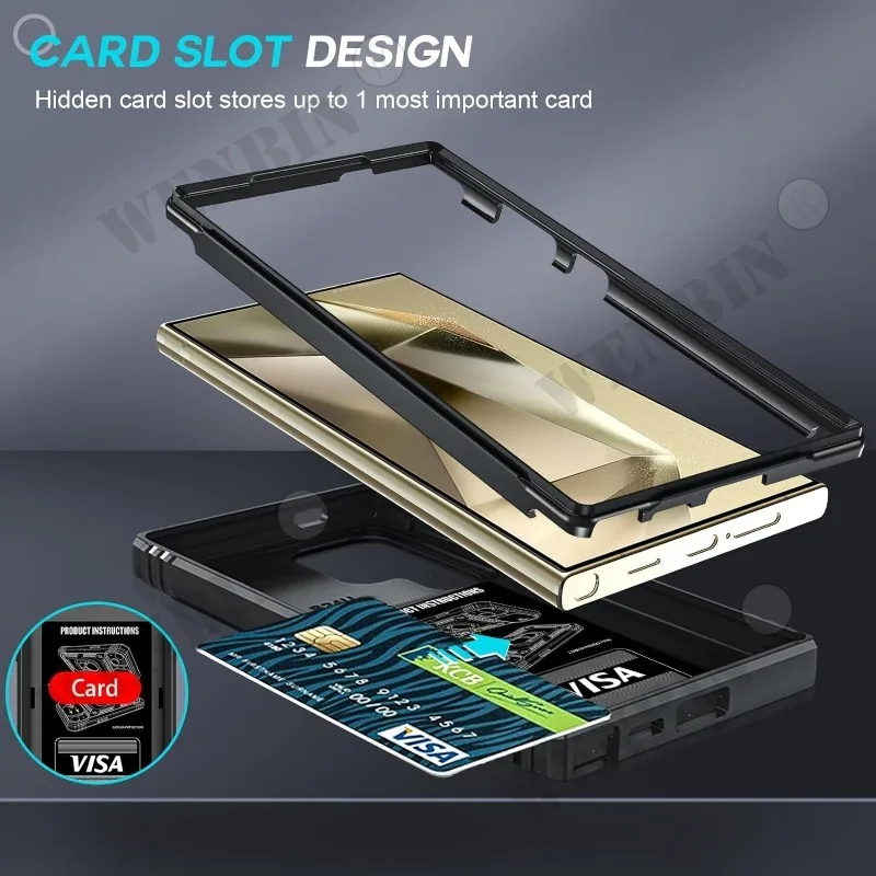 Heavy Duty Shockproof Case with 360° Rotating Kickstand and Camera Protection