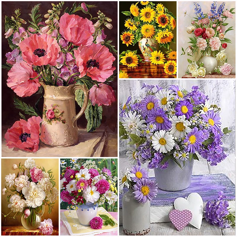 

Алмазная 5D картина «сделай сам», Набор для вышивки крестиком, с цветами, пейзажем, мозаика, полная выкладка, декор для гостиной