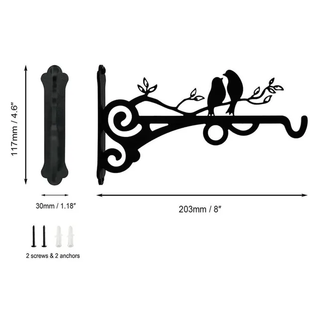 Virágkosár Tartó Falra Szerelt Madármintás Tartókészülék Rusztikus Stílusú Széles Alap Virágpapírok Lámpás Ketrec Jelzőtábla - Image 6