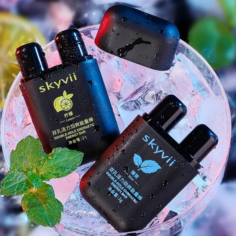 Nasal Suction Stick Vitality Energy Oil Energy Bar Mint Grape Peach Lemon Fruit Double Hole Refreshing Sobe Nasal Congestion nasal suction stick