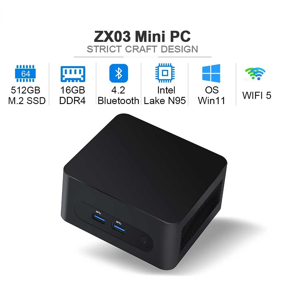 Zx03 intel mini desktop game computer pc windows 11 gamer ddr4 16gb