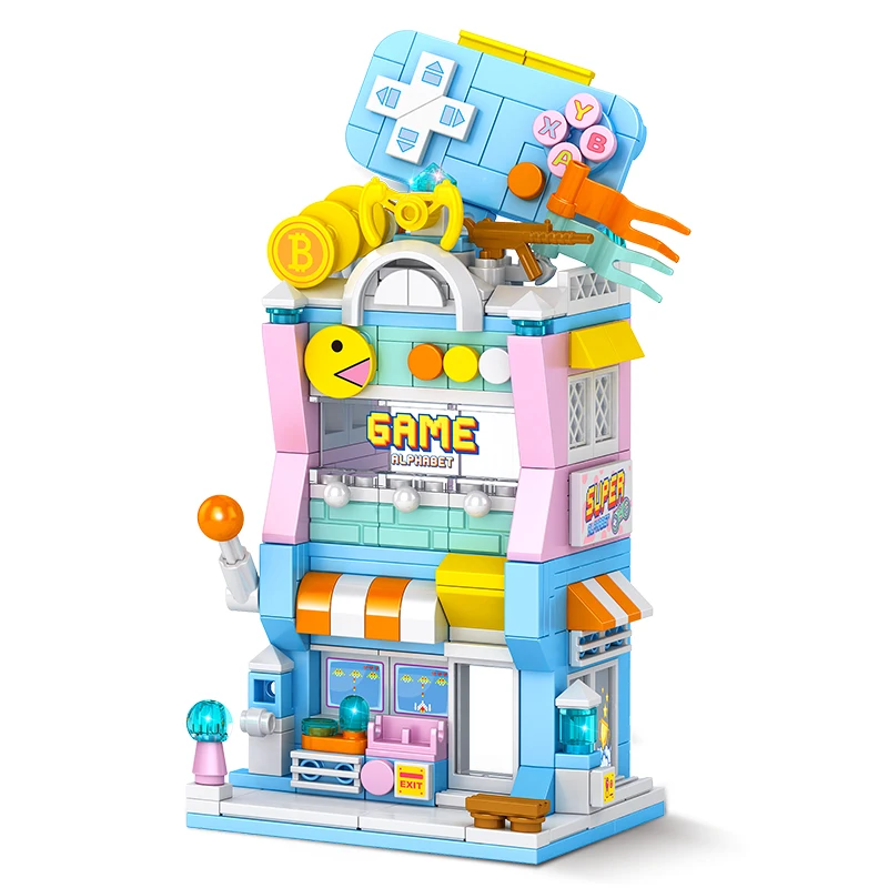 Street View Series City Architecture Building Blocks Toy Store Model DIY Assembl