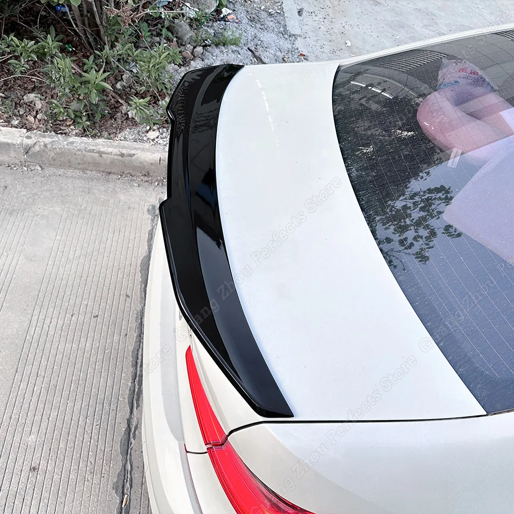 자동차 후면 스포일러 윙 PSM 스타일, BMW 3 시리즈 G20 320i 330i 2019-2024 + 트렁크 테일 외부 익스텐션 액세서리, 글로스 블랙