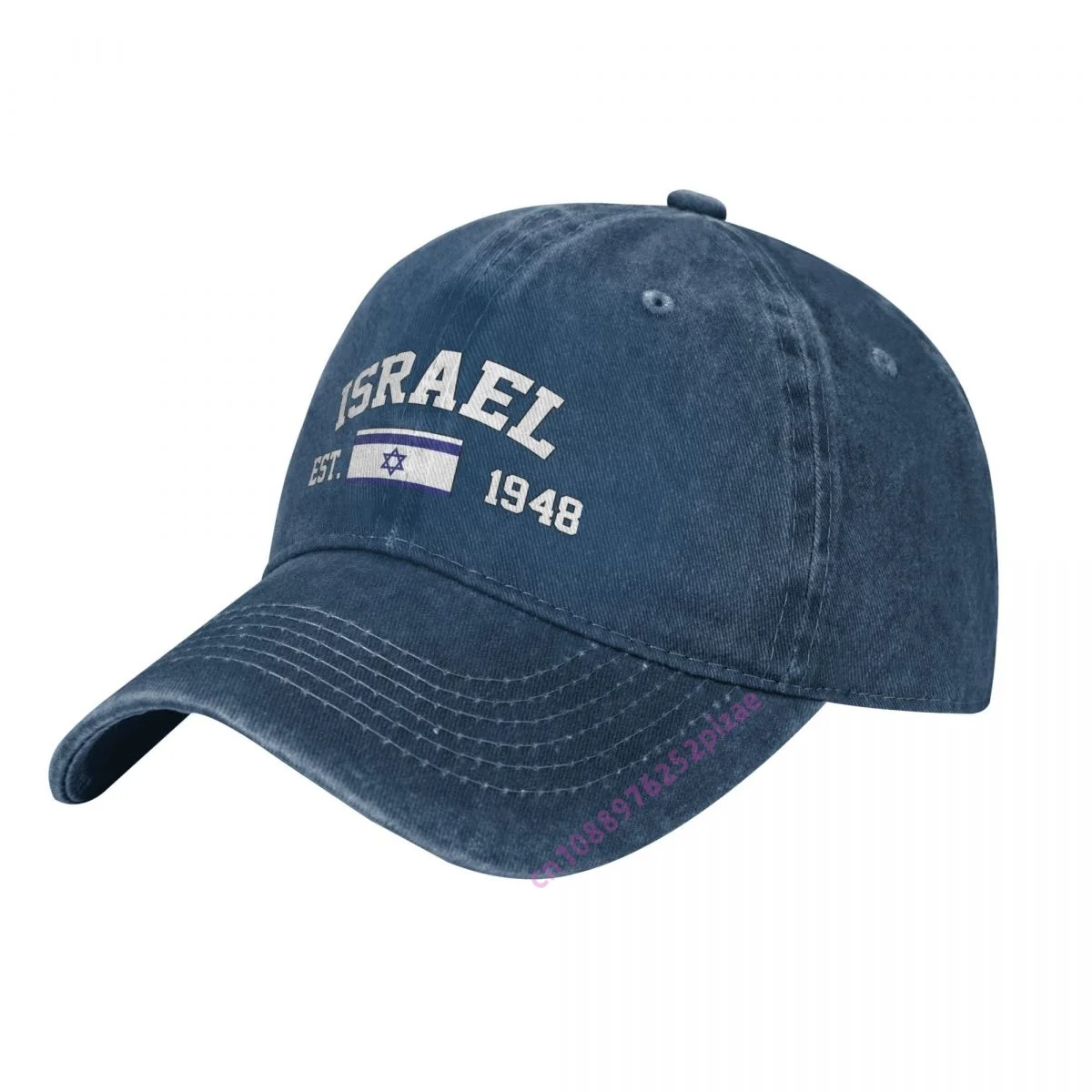 Israel With EST. YEAR Unisex Adjustable Baseball Caps Fashion Denim Hat