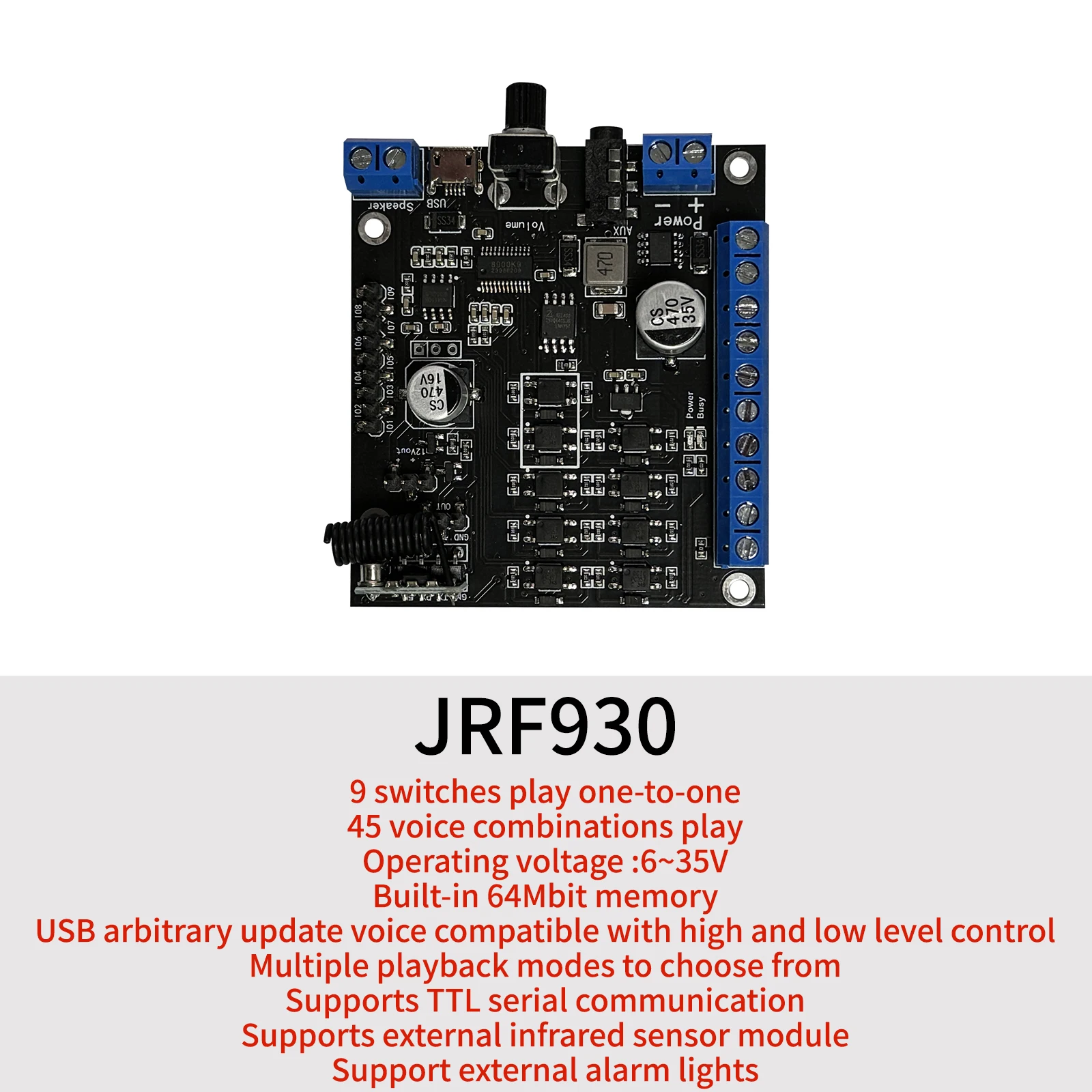 MP3 Decoder Board Power amplifier Board Audio Power Amplifier Sound Broadcasting Module MP3 Playback