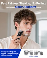 Tondeuse à cheveux électrique Kensen S38 pour hommes, 6 en 1, rasoir pour le corps, tondeuse à barbe et à poils du nez, étanche IPX6, machine à couper les cheveux, barbier 3