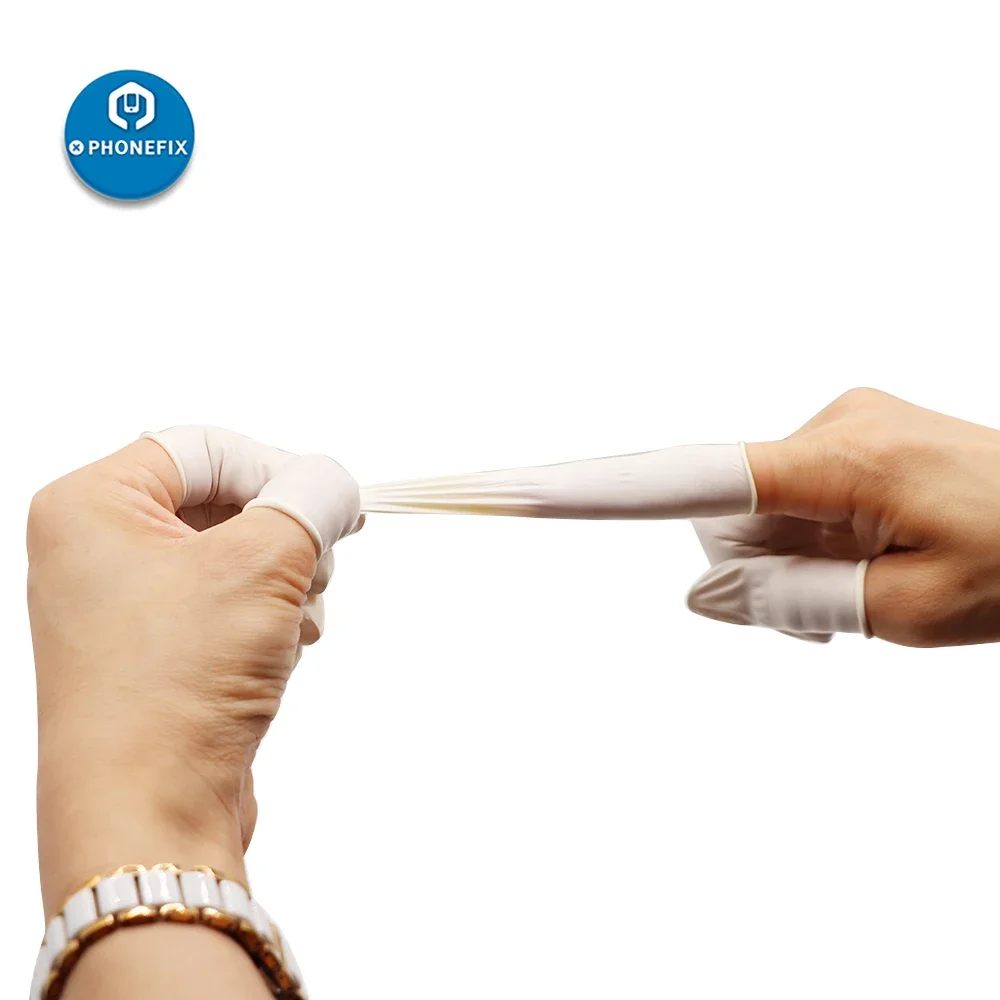 

50/100PCS Disposable Latex Rubber Finger Cots Anti-static Fingertips Protector Gloves for Cleaning Parts Phone Repair Hand Tools