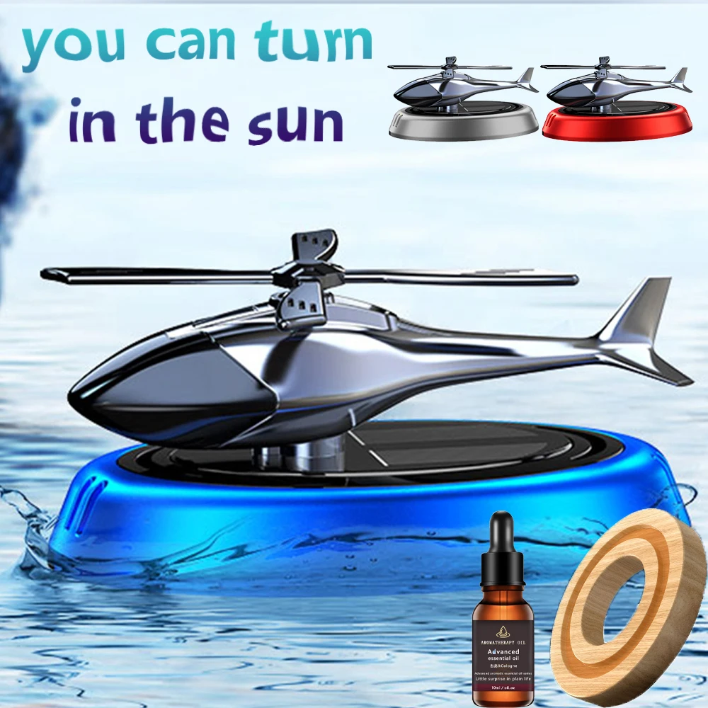 Solar Rotating Helicopter Aromatherapy Car Air Freshener Alloy