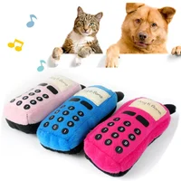 Funny Cute Pet Dog Toy Dog Puppy Cellphone Shape Dog  Squeaky Toy Plush Doll Playing Training Chew Toy Dog Supplies sounding toy 1
