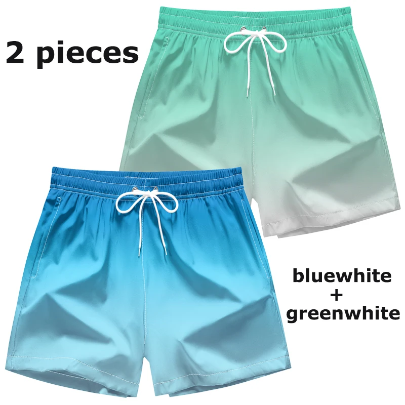 Men's Quick-Dry Swim Trunks with Mesh Lining and Side Pockets
