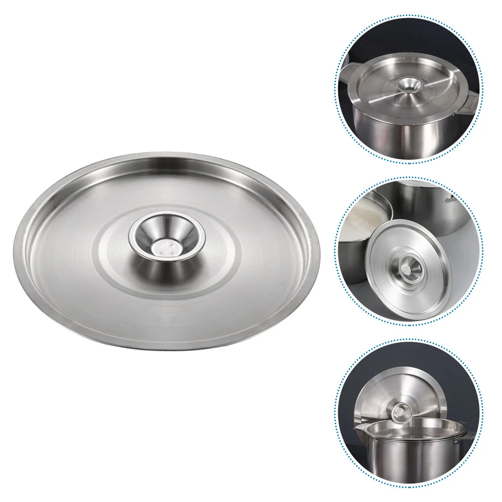 Stainless Steel Pot Lid Bowl Covers Oil Grease Jar Lids Universal for Seasoning Silver