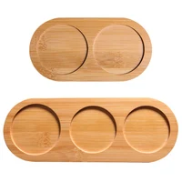 Oval Bamboo Tray For Kitchen Dish Soap Dispenser Bottle Wood Saucer Plant Tray Mini Plant Flower Pot Stand Succulent Pot Tray 2