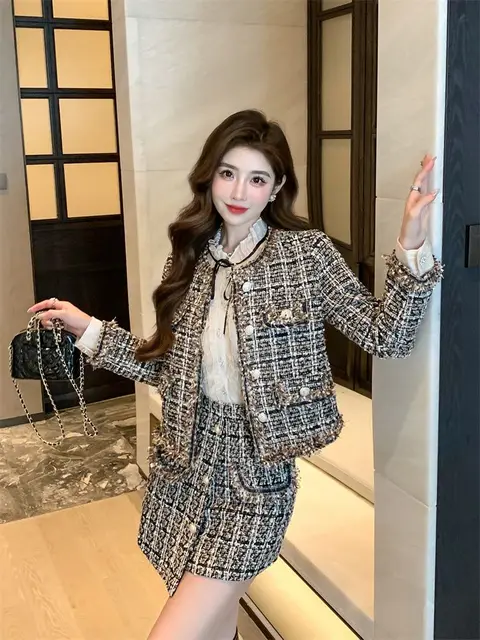 【新品】LADY LIKE TWEED SET UP Lady Like Tweed Set - Black/White | Fashion Nova