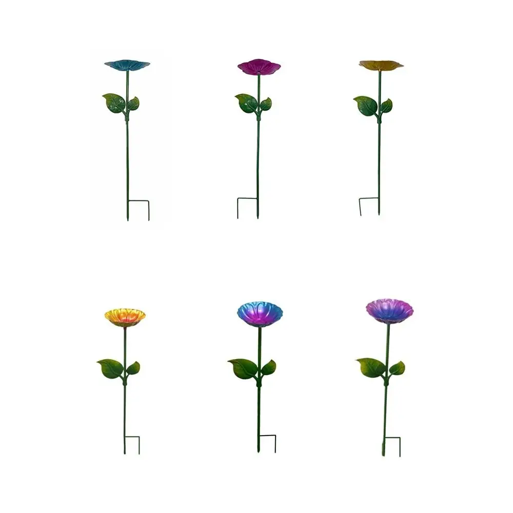 Vasca per Uccelli a Forma di Fiore in Ferro, Pratica e Resistente, Grande Capacità, Ciotola per Alimentazione Uccelli da Esterno/Patio - immagine 5