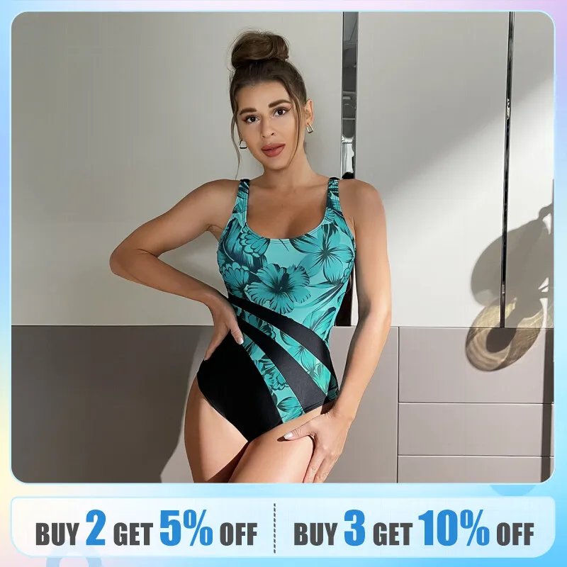 Blooming Jelly Traje De Baño Sexy De Una Pieza Para Mujer, De Cintura Alta, Con Corte En Bloques De Color, Naranja
