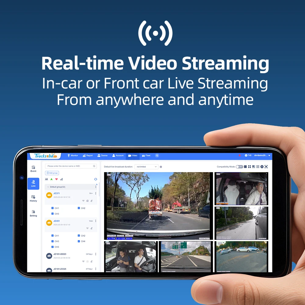 Jimi JC261P 4G Car Camera With ADAS Live Stream HD Dual Cameras