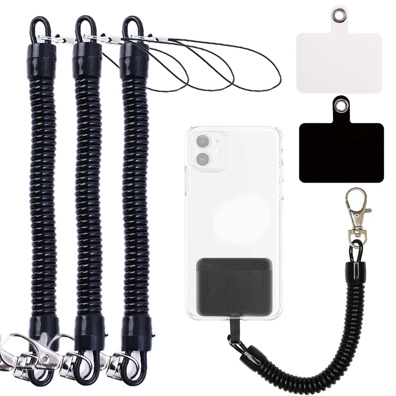 Universal Anti-Theft Telescopic Phone Tether with Card Holder and Charm