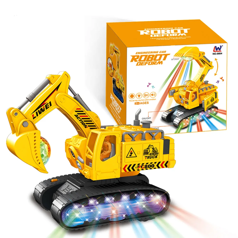 Mainan Tobot Excavator Electric Excavator Toy Robot Engineering