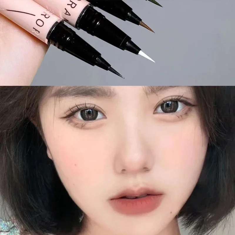 

Ультратонкая водостойкая жидкая подводка для глаз корейский макияж для женщин быстросохнущая гладкая долгая Нижняя подводка для глаз карандаш для ресниц косметика