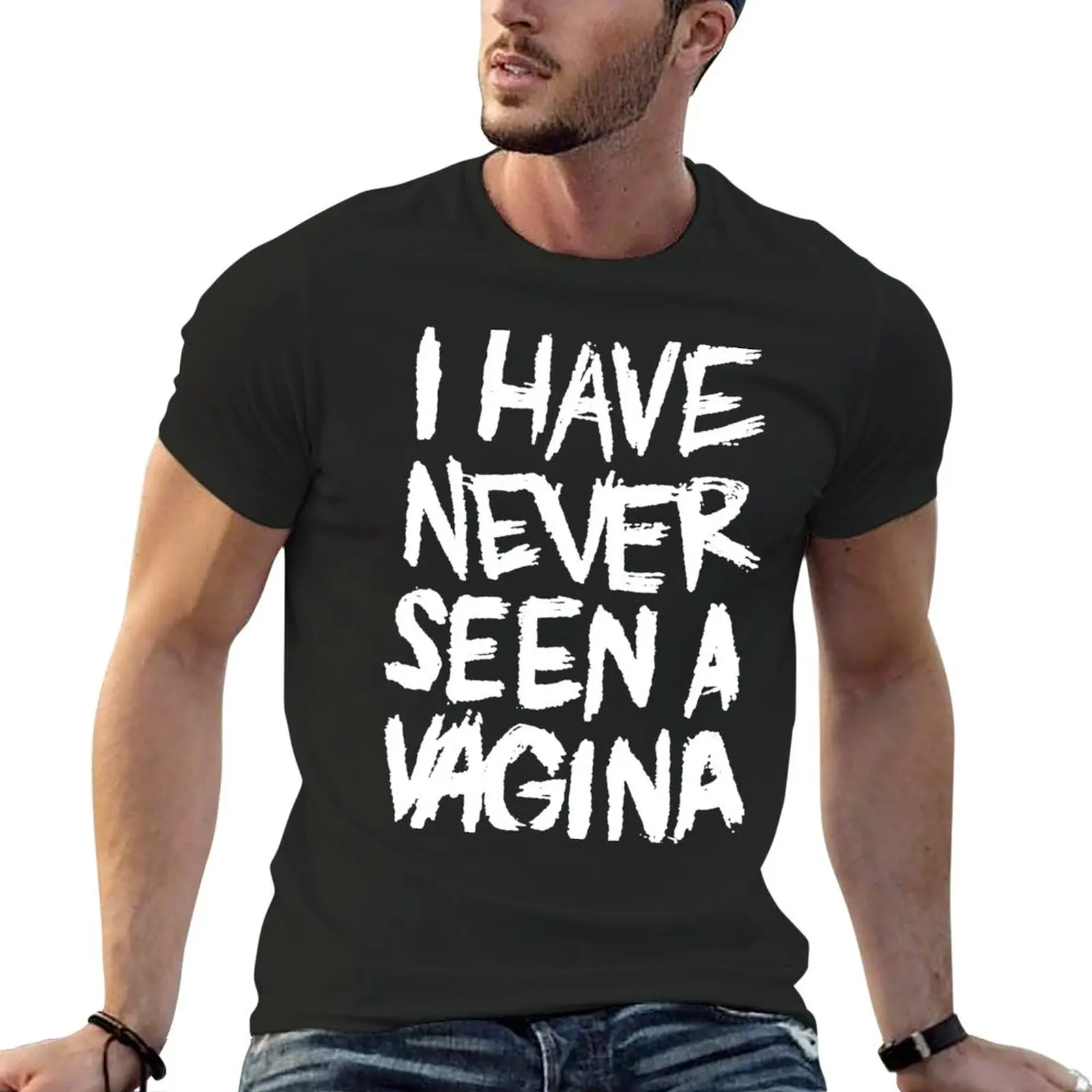

i have never seen a vagina (white text) T-Shirt for a boy sweat shirt heavyweights Men's clothing