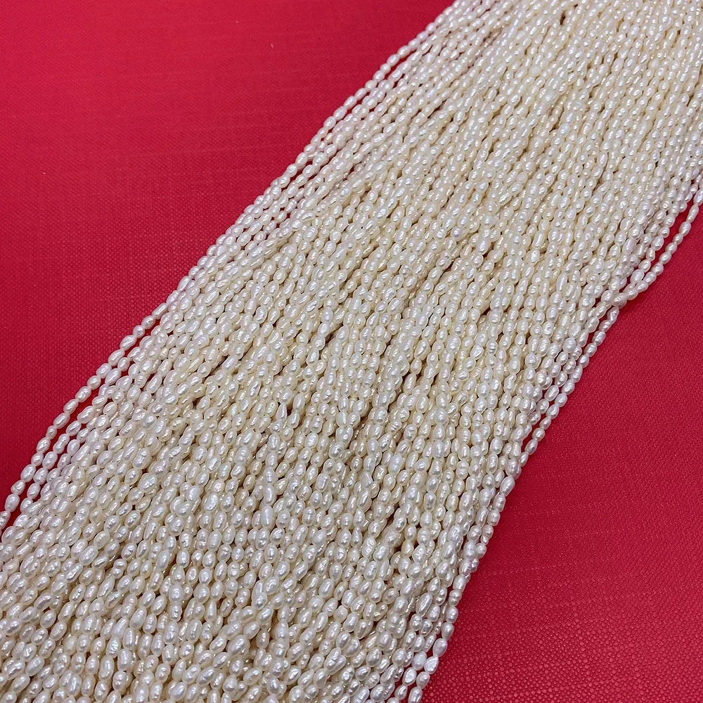 Rice-shaped Natural Freshwater Pearl Beads 2-4mm Grade A  for DIY Jewelry Making Bracelet Necklace Earrings Bead Accessories
