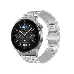 Stainless Steel 22mm Metal Wristband Bracelet - 22mm (Silver)