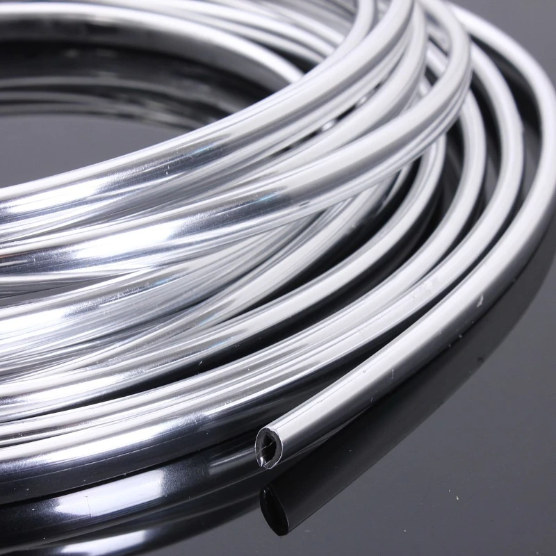 6M Car Door Edge Guards Chrome Moulding Trim Strip Scratch Guard Protector Cover Strip Roll Chrome Styling Moulding Trim