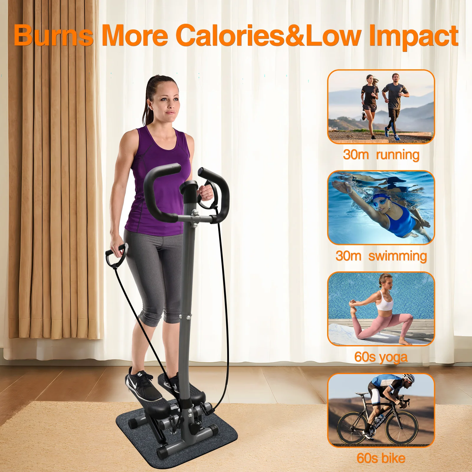 Twist Stepper Machine with Handlebar & Bands 3