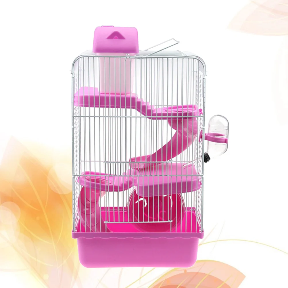 

Large Hamster Cage Three Layers Hamster Cage Includes Water Bottle Exercise Wheel Dish Hamster Hide- Out Small House for Pets