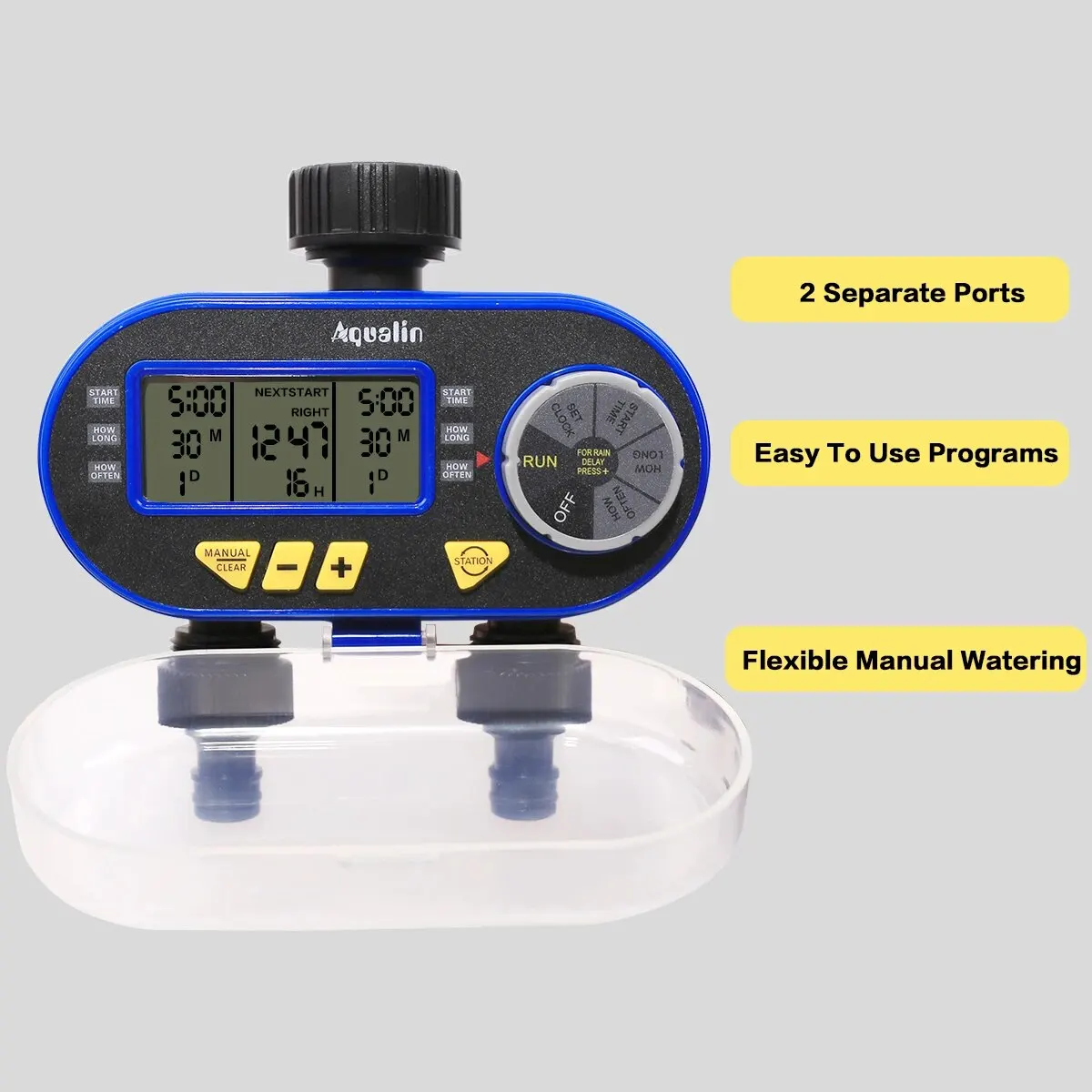 Water Timer Two Outlets Garden Digital Electronic Solenoid Valve Irrigation Controller