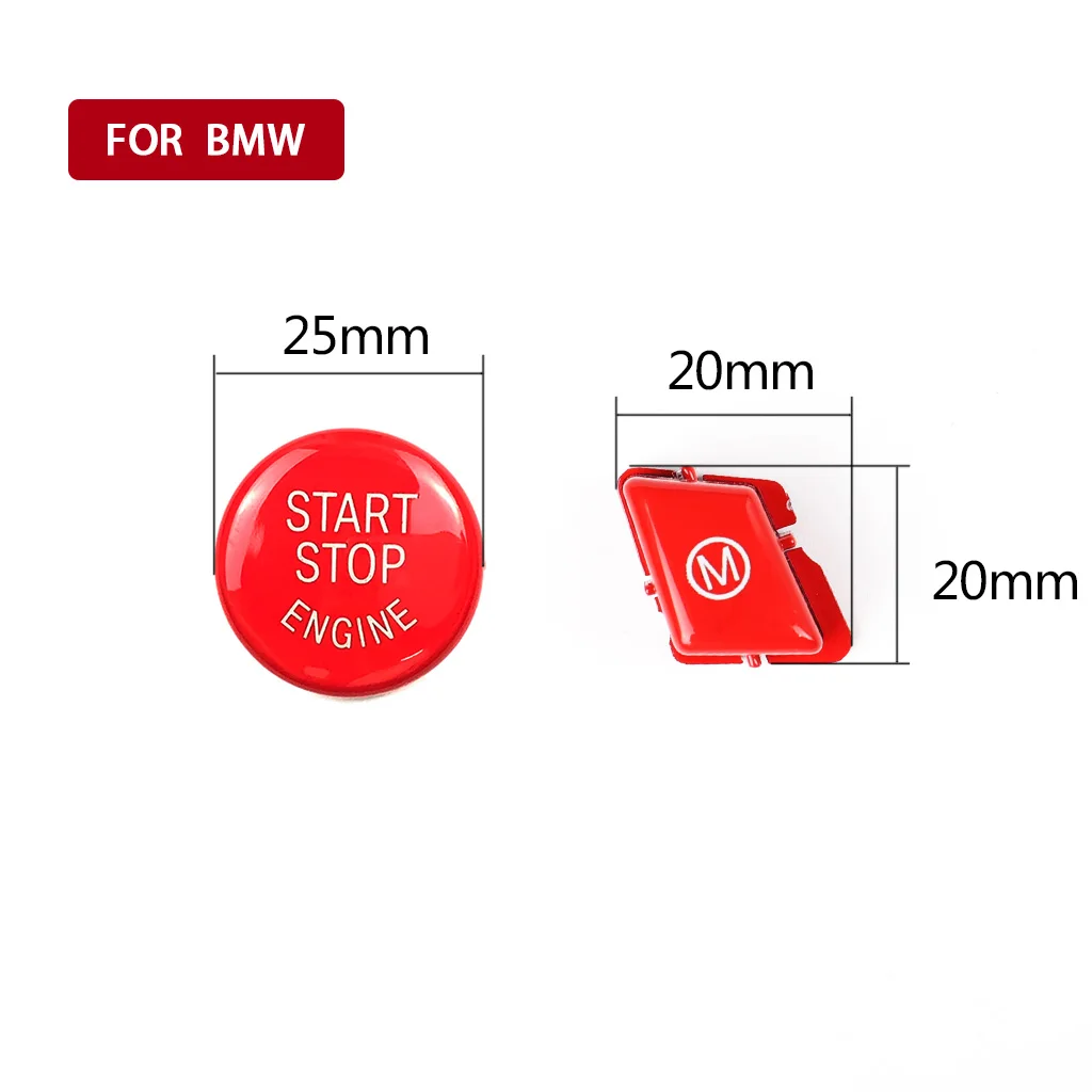 Car Engine Start Button Car Steering Wheel M Alphabet Mode & START Stop Engine Button For BMW 3 Series E90 E92 E93 M3 2007-2013 Interior Replacement