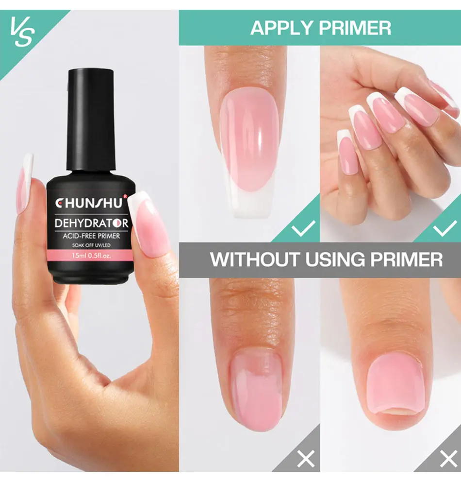 Description Picture 4 of itemCHUNSHU 15ML Dehydrator Primer No Need UV LED Lamp Fast Air Dry Strong Base Coat Semi Permanent UV Gel Nail Polish  Long Lasting