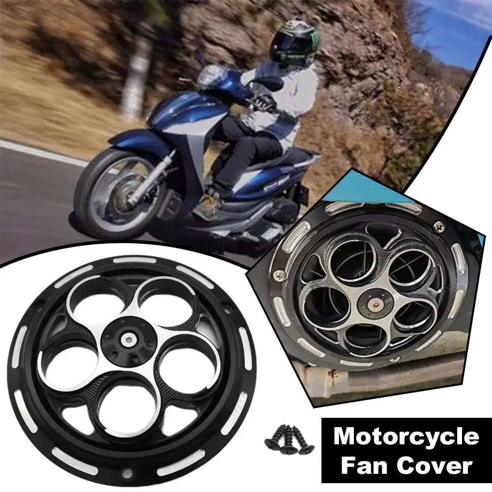 Fan Cover for vespa Sprint Primavera 150 2013- Rotating Cooling Fan Cover Motorcycle CNC Aluminum Engine Radiator motorcycle cooling fan