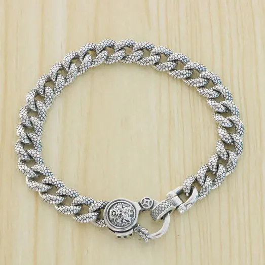 

Cool Pixiu Bracelet Men's Fashion Sterling Silver Simple and Generous Boy's Money Seeking Retro Thai Silver China-Chic Handsome