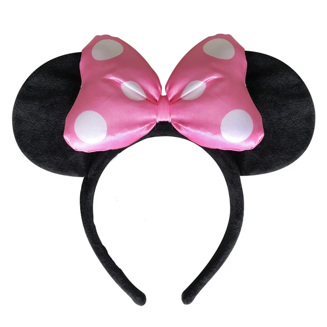 Original Disney Plush Headdress Toy Mickey Minnie Mouse Headwear Princess Mickey Minnie Ears Girls Hair Bands Head Hoop Kid Gift 3