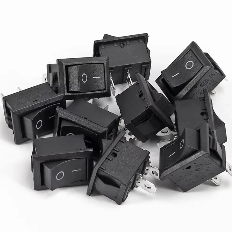 10pcs Snap-in Boat Rocker Switch Toggle Power SPST ON-OFF 2 Pin AC 250V 6A 125V 10A 2 Pin Position Snap Switch Car Auto Boat
