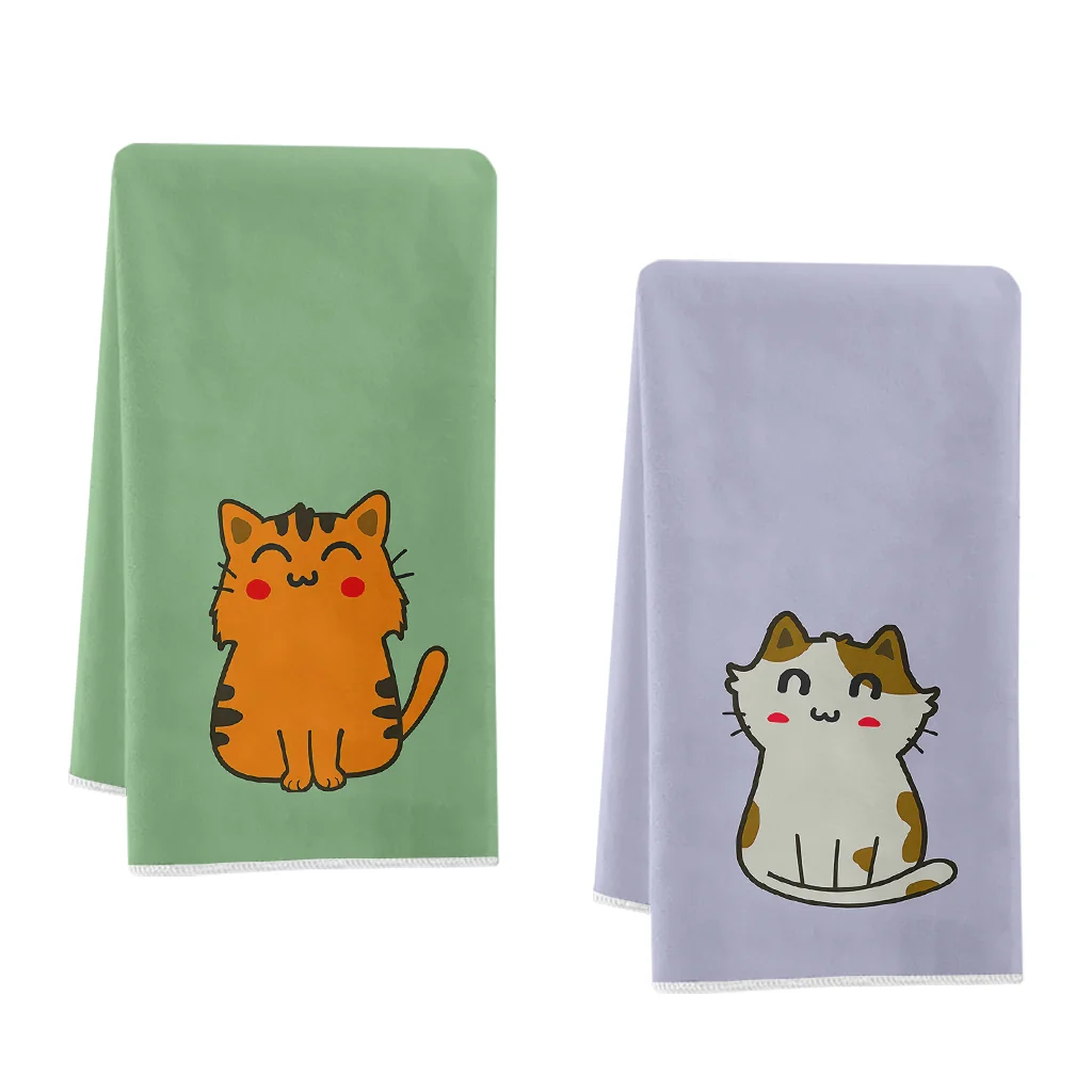 2 יחידות, מגבות רכות וחמודות בצבע כתום ולבן עם דוגמת חתול, סט מגבות באורך 40 קילומטרים עד 60 קילומטרים, מגבת ניקוי רכה וסופגנית במיוחד, מגבת תה לבישול ואפייה, מגבת יד, מגבת ניקוי, מגבת כלים, קישוט למטבח, קישוט לסלון, חיוניות למטבח, חיוניות לבית