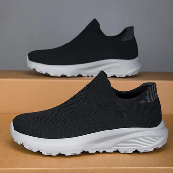 Scarpe da ginnastica estive da uomo, comode, traspiranti, leggere, morbide, con punta larga, antiscivolo, calzini piatti, scarpe sportive casual da esterno 47 1