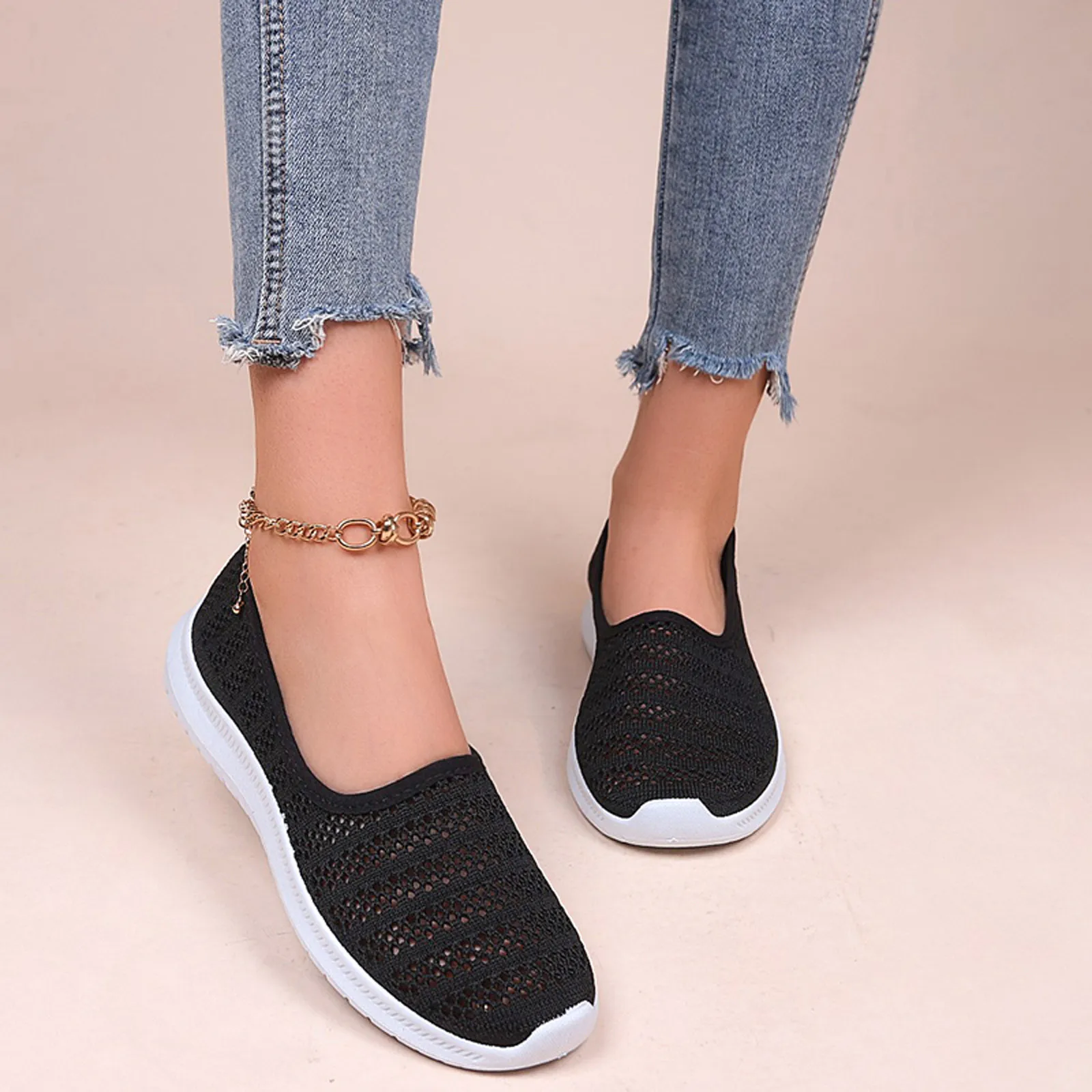 Fashion Shoes For Women Single Shoes Without Lace Up Cuff Tennis