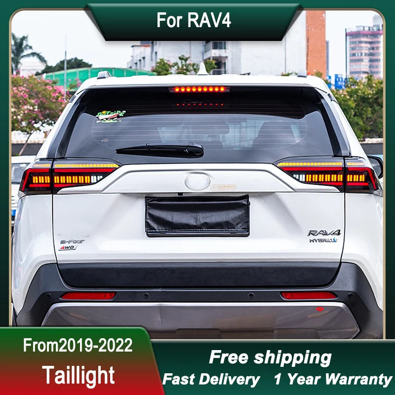 Car Tail Lights For Toyoto RAV4 2019-2022 LED  Tail Light Brake Reverse Tail Lamp Dynamic Turn Signal Light Tail Lamp Assembly