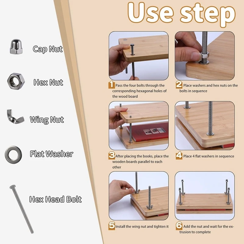 Book Press, Book Binding Kits,Bookbinding Supplies,Book Binding Kit For Beginners Bone Folder Tool For DIY 7.9X11.6 Inch-A03I