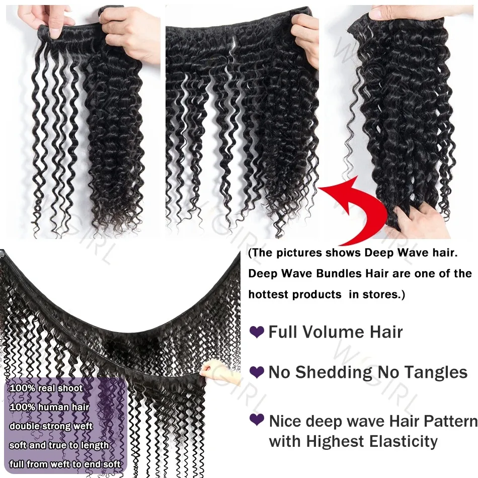 100% Human Hair Bundles human hair extensions 2 3 4 5 Pcs Brazilian Remy Human Hair Raw For Black Women