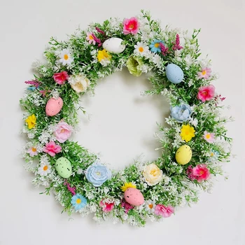 45m New Artificial Flower Front Door Wreath Tulip Lavender Winter Jasmine Wreath Wedding Home Decor 2