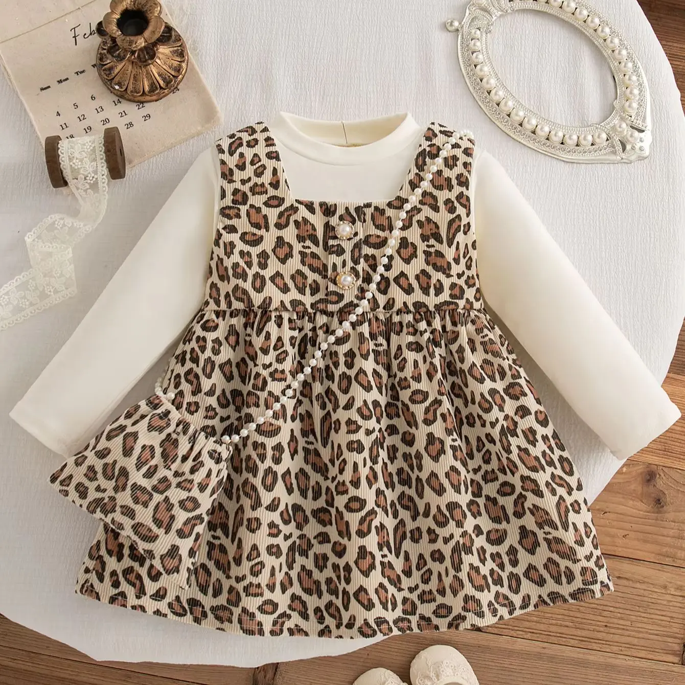 Newborn Girls Animal Print Dress 3