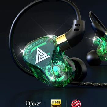 QKZ 유선 이어폰 하이파이 헤드폰, 마이크 베이스 스테레오 이어버드, 스포츠 러닝 음악 헤드셋, PC 스마트폰용, 정품 SK7