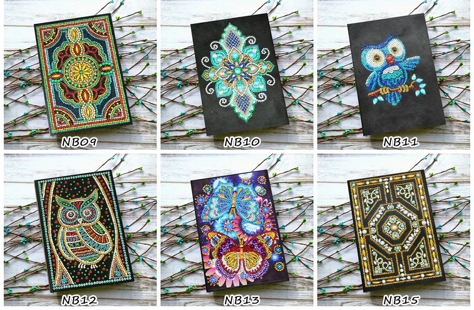 AZQSD Diamond Painting Mosaic Notebook Special Shaped Flower Mandala Patterns A5 Diary Book Embroidery Gift DIY