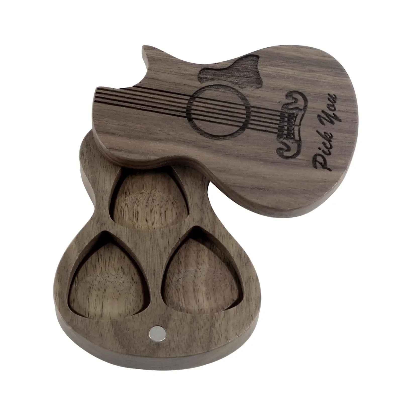 Guitar Pick Box Classical Guitar Picks for Present Bass Wooden Acoustic Pick Bass Plectrum Wood Box