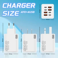 240W GaN USB C Charger 8 in 1 Fast Charging Phone Charger Power Adapter For iPhone Samsung Xiaomi Type C EU/US Plug Wall Charger 5
