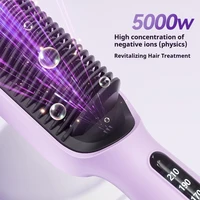 Brosse lissante à ions négatifs 2 en 1, lisse et boucle, anti-frisottis, 3 réglages de température pour tous types de cheveux 2