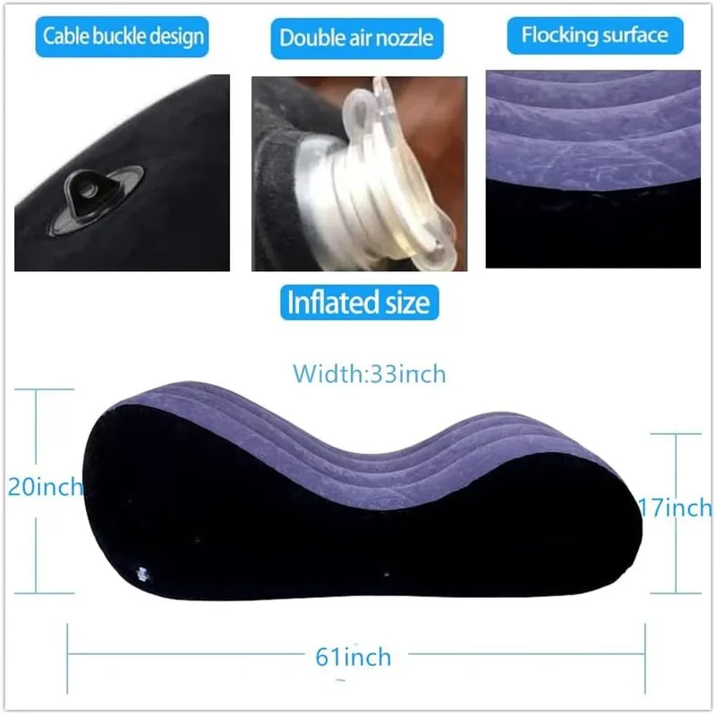 Inflatable Sex Sofa PVC Yoga Chair Deeper Position Chaise Wedge Cushion Adult Exercise Bed Skills Erotic Adult Furniture﻿